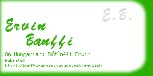 ervin banffi business card